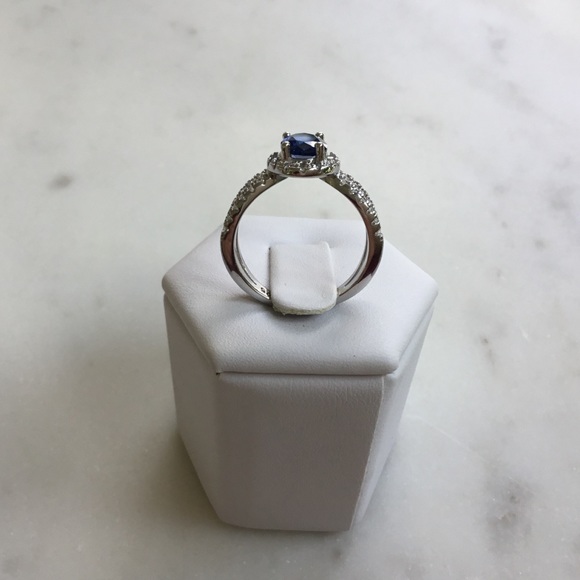 Sale $18 Firm! Sterling Silver Sapphire Cz & ClearCz Ring - Picture 14 of 16
